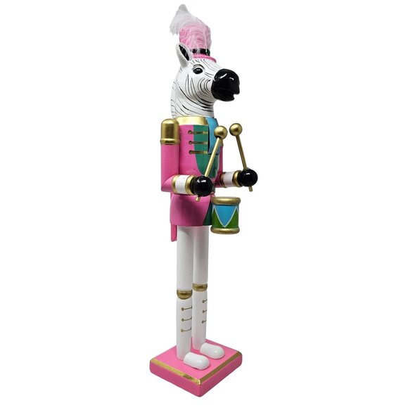 Zebra Soldier Drummer 16" Christmas Nutcracker - Picture 4 of 5